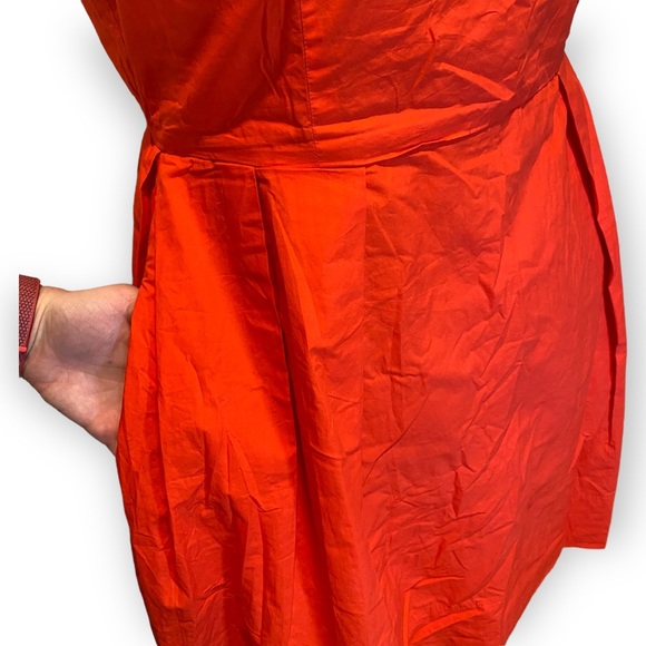 GAP 100% Cotton Red Orange Sleeveless A-line Dress Size 12 - Picture 4 of 11